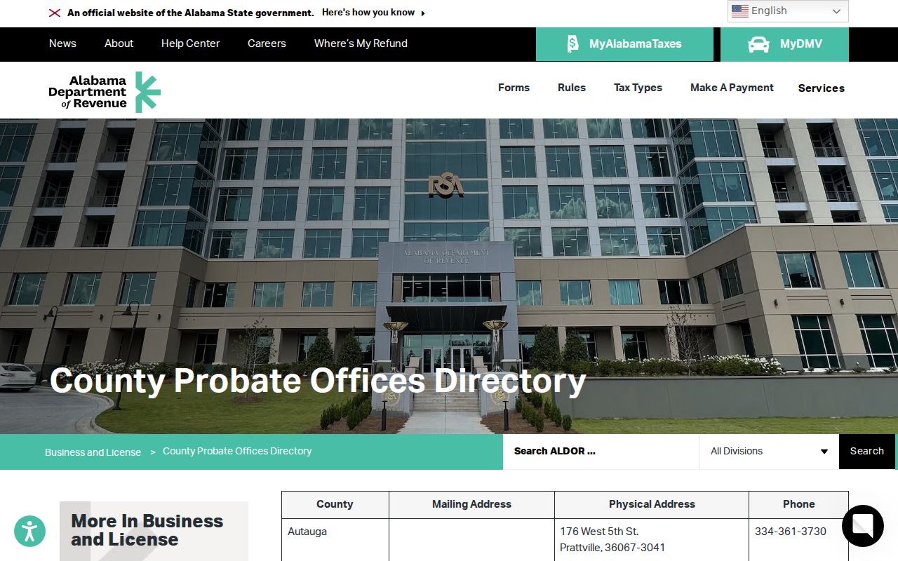 Barbour County Circuit Clerk records probate office directory distinction