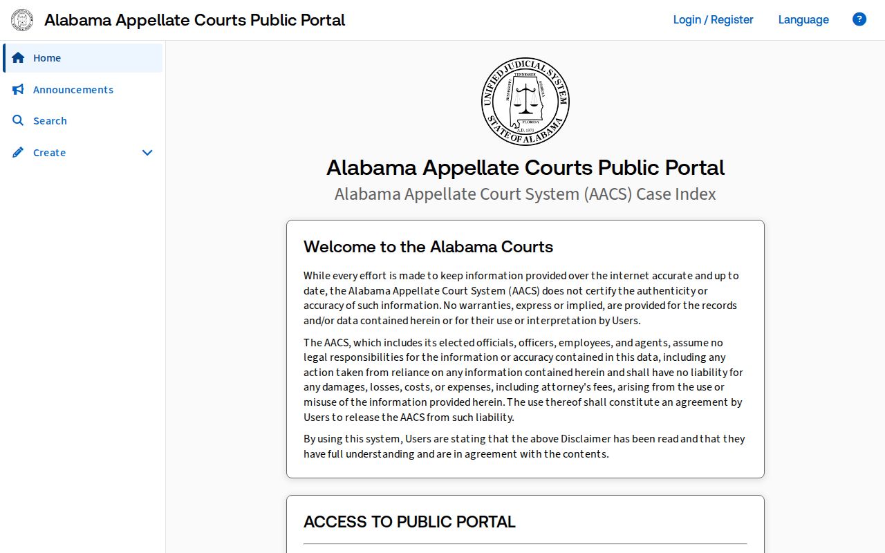 Barbour County court dockets Alabama appellate public portal