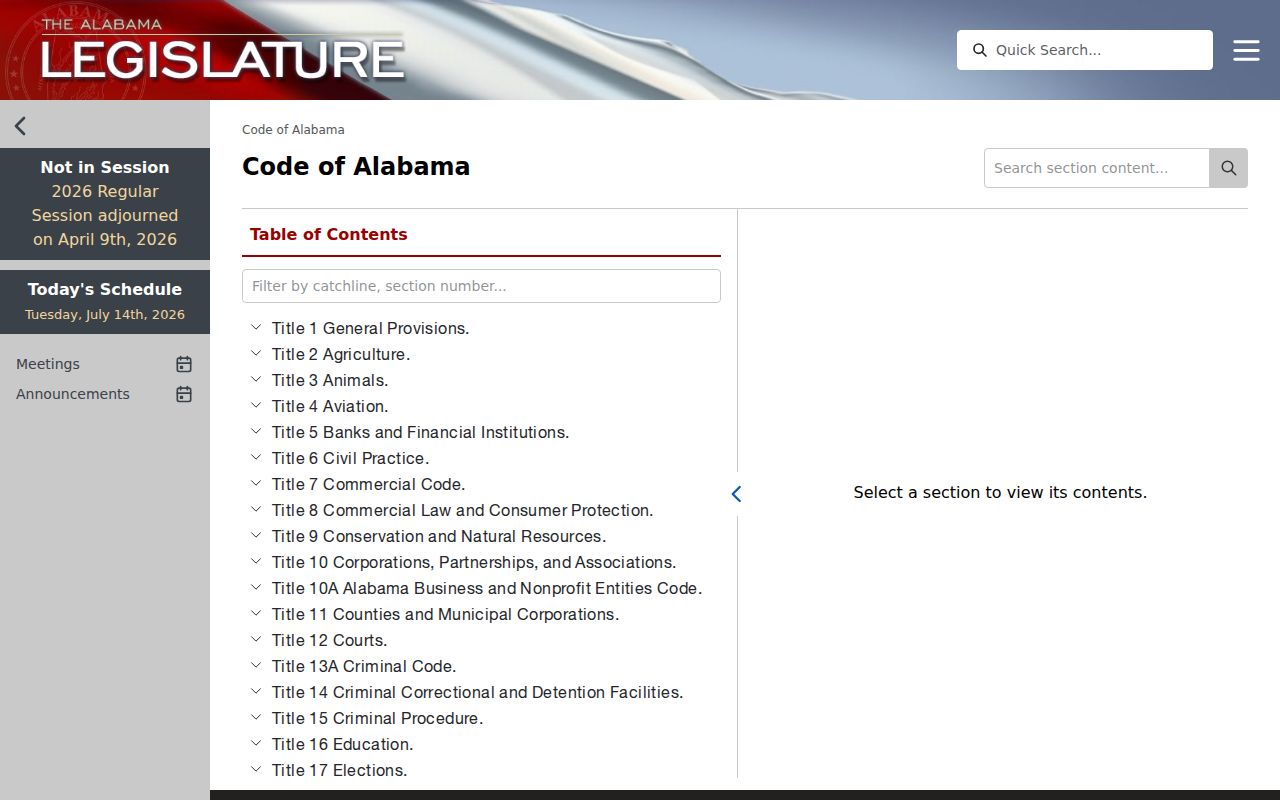 Barbour County court records Official Code of Alabama access law
