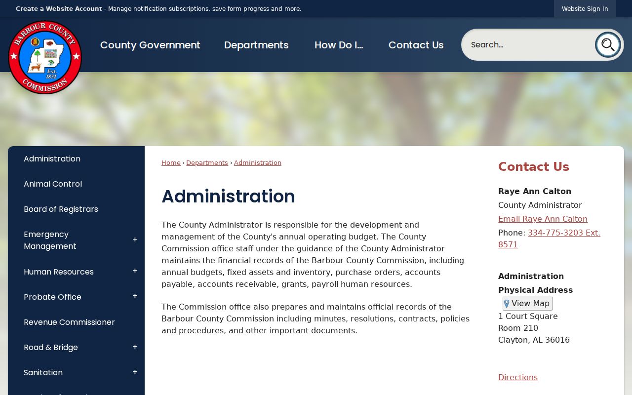 Barbour County court records county administration records office